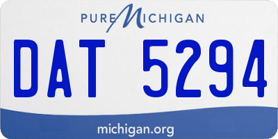 MI license plate DAT5294