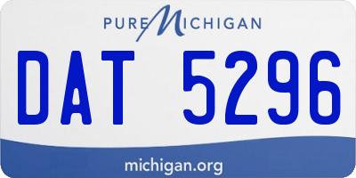 MI license plate DAT5296