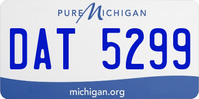 MI license plate DAT5299