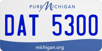 MI license plate DAT5300