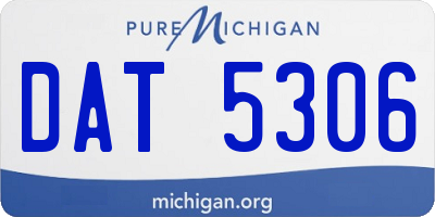 MI license plate DAT5306
