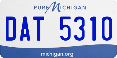 MI license plate DAT5310