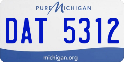 MI license plate DAT5312