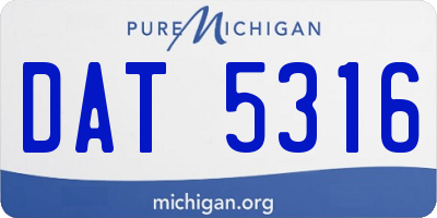 MI license plate DAT5316