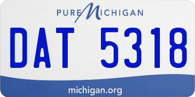 MI license plate DAT5318