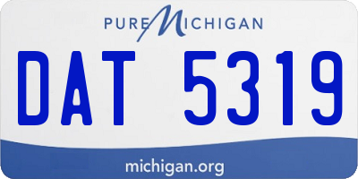MI license plate DAT5319