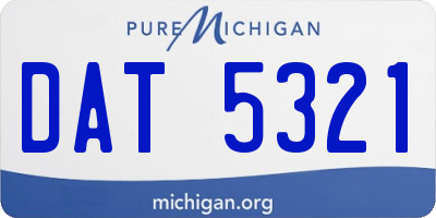 MI license plate DAT5321