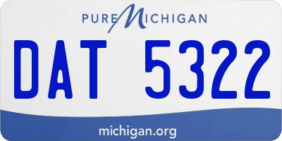 MI license plate DAT5322