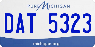 MI license plate DAT5323
