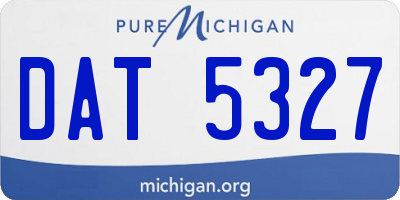MI license plate DAT5327