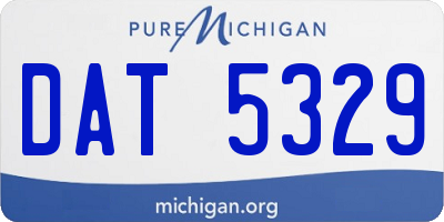 MI license plate DAT5329