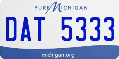 MI license plate DAT5333