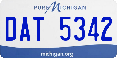 MI license plate DAT5342