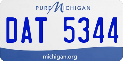 MI license plate DAT5344