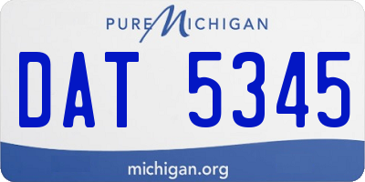 MI license plate DAT5345