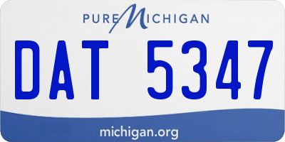 MI license plate DAT5347