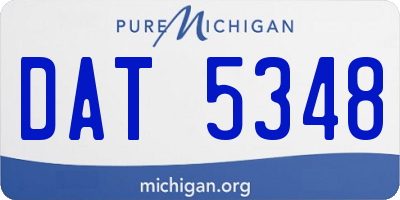 MI license plate DAT5348