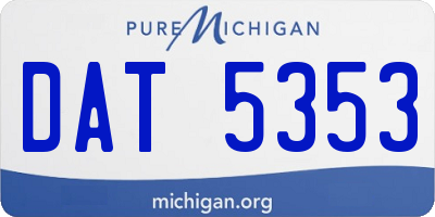 MI license plate DAT5353