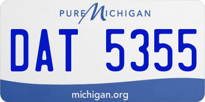 MI license plate DAT5355