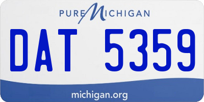 MI license plate DAT5359