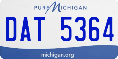 MI license plate DAT5364