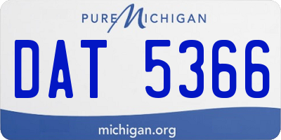 MI license plate DAT5366