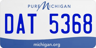 MI license plate DAT5368