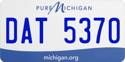 MI license plate DAT5370