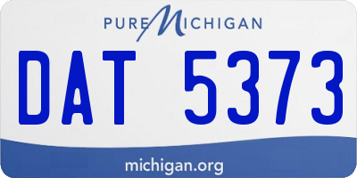 MI license plate DAT5373