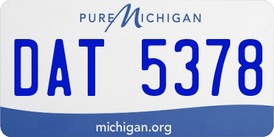 MI license plate DAT5378