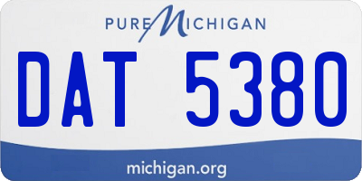 MI license plate DAT5380
