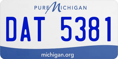 MI license plate DAT5381