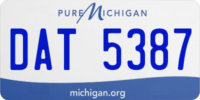 MI license plate DAT5387