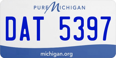 MI license plate DAT5397