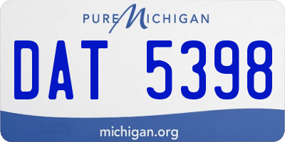 MI license plate DAT5398
