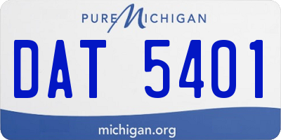 MI license plate DAT5401