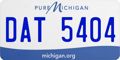 MI license plate DAT5404