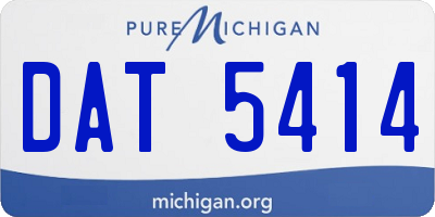 MI license plate DAT5414
