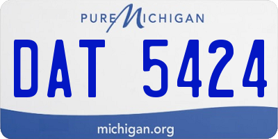 MI license plate DAT5424