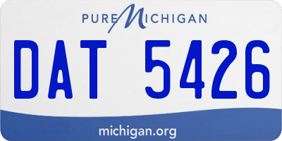 MI license plate DAT5426