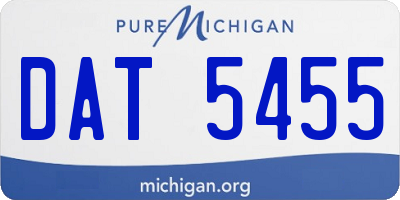 MI license plate DAT5455