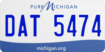 MI license plate DAT5474