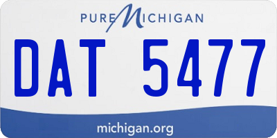 MI license plate DAT5477