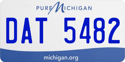 MI license plate DAT5482