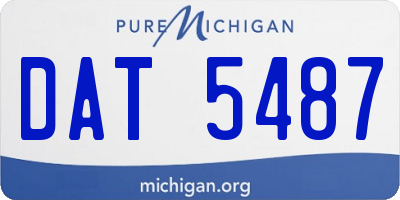 MI license plate DAT5487