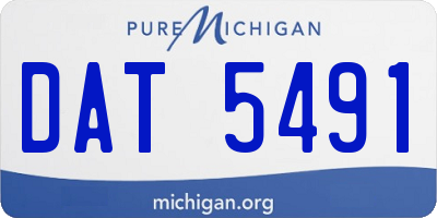 MI license plate DAT5491