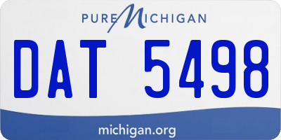 MI license plate DAT5498