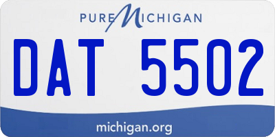 MI license plate DAT5502