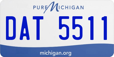 MI license plate DAT5511