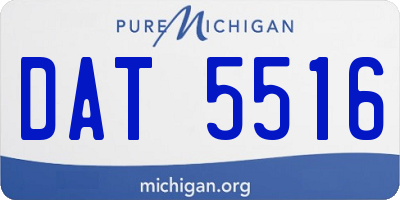 MI license plate DAT5516